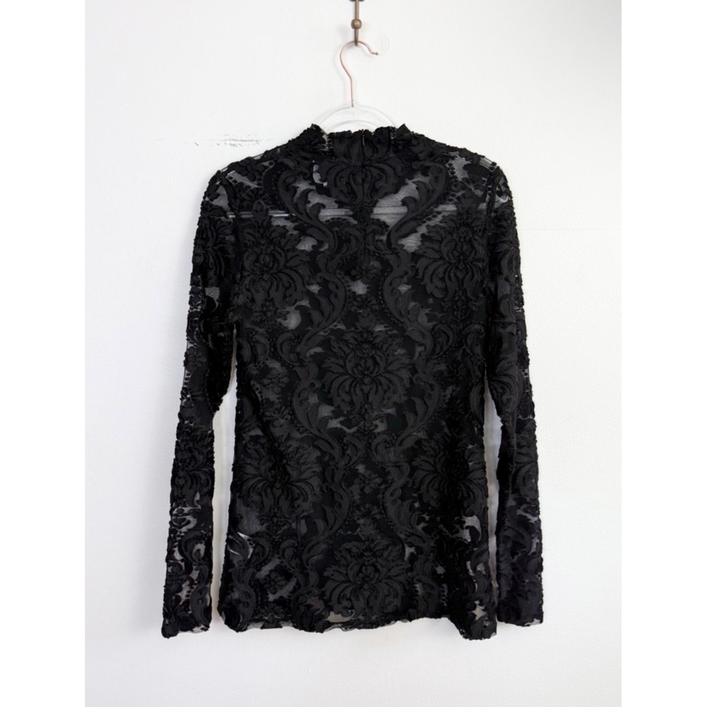 Alice McCall Entitled Top Black Sheer Lace High Neck Long Sleeve Size US 8 - Picture 7 of 7